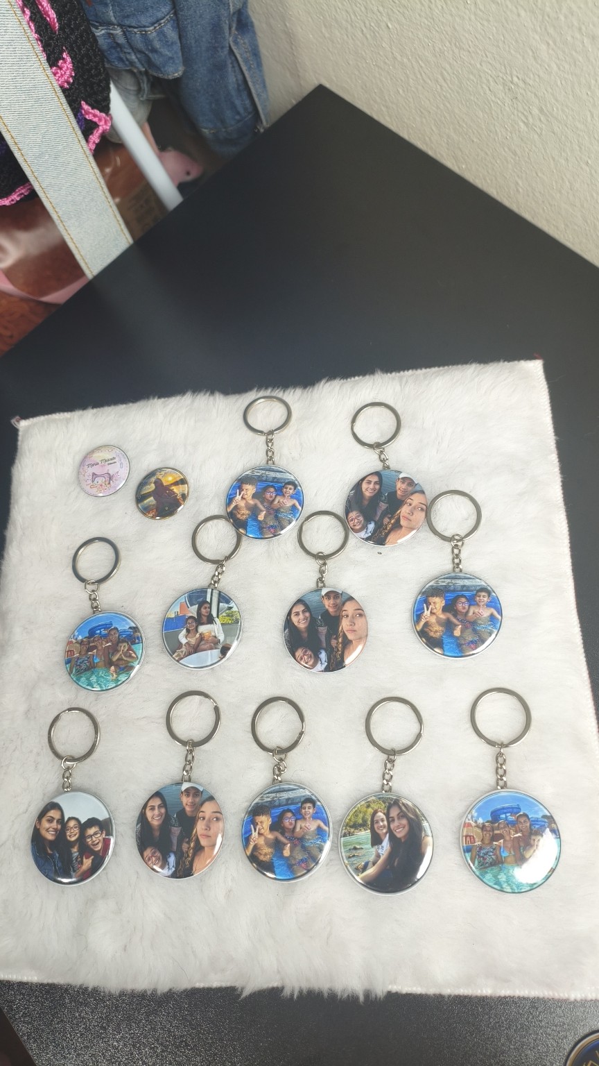 Chaveiros com fotos de família
